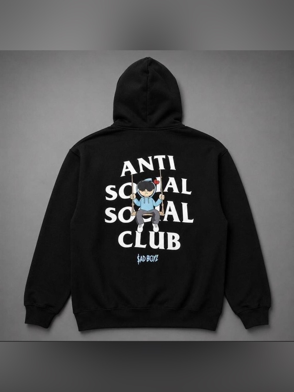 Anti Social Social Club Hoodie with 'Sad Boyz’ Swing Graphic - Size XL - NWT - Picture 4 of 5